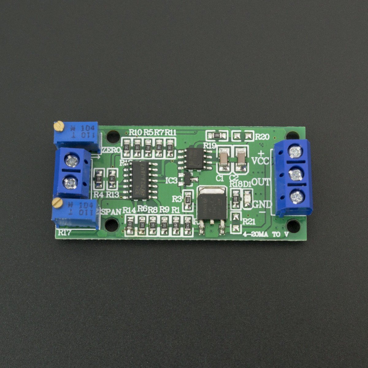 MODULO CONVERSOR CORRIENTE A VOLTAGE (4-20 mA A 0-10 V)