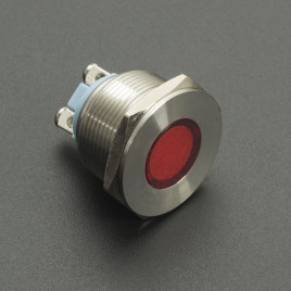 LUZ ROJA LED INDICADORA DE METAL 22MM 24V