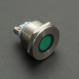 LUZ VERDE LED INDICADORA DE METAL 22MM 24V