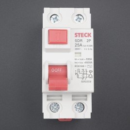 INTERRUPTOR DIFERENCIAL TIPO RIEL 25A 2 POLOS 30MA 230V SDR22530 STECK