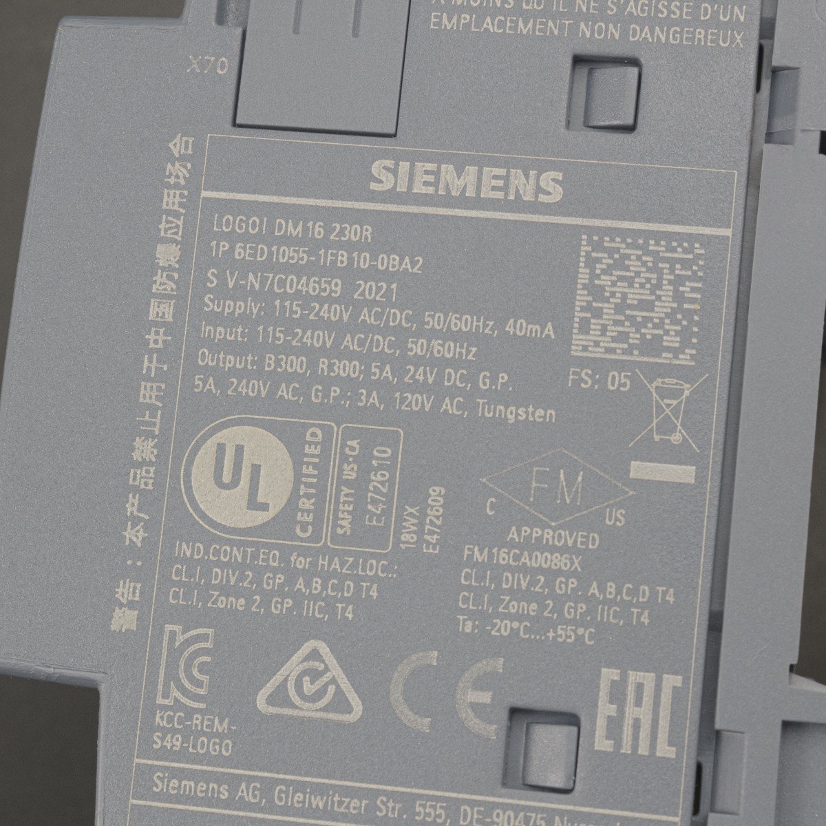 MODULO DE EXPANSION LOGO 6ED1 055 1FB10 0BA2 (8 IN(AC) 8 OUT R)