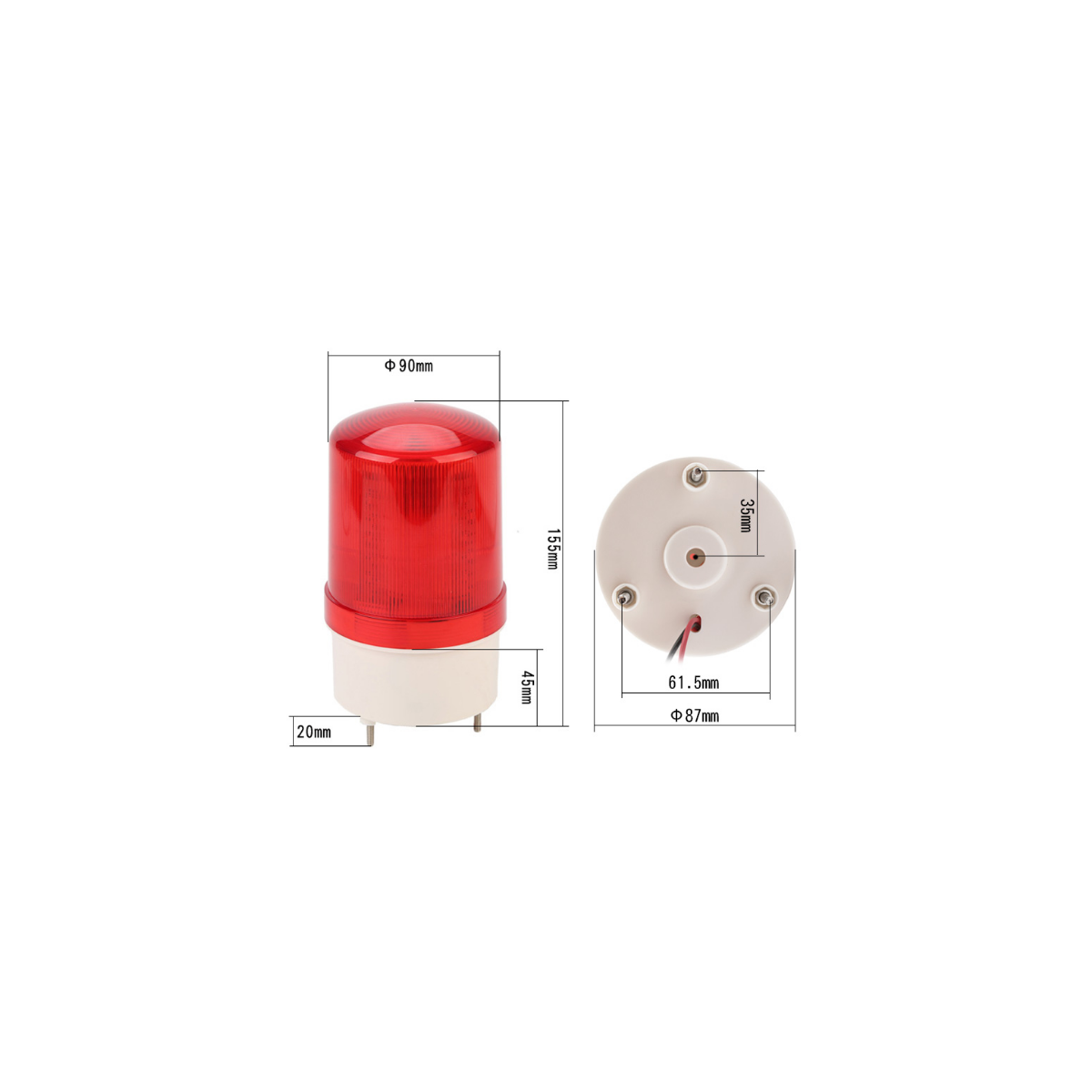 ALARMA GIRATORIA DE LUZ LED ROJA Y SONIDO LTE-1101J 24V