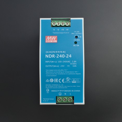 FUENTE CONMUTADA 24V 10A NDR-240-24 MW PARA RIEL