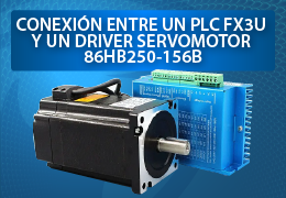 Cómo conectar un servomotor 86HB250-156B 127.5 KG/CM NEMA 86 al driver HB860H Usando un PLC FX3U.